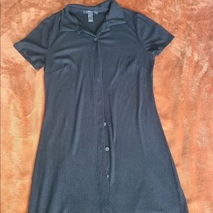 Black Mini Button Up Dress